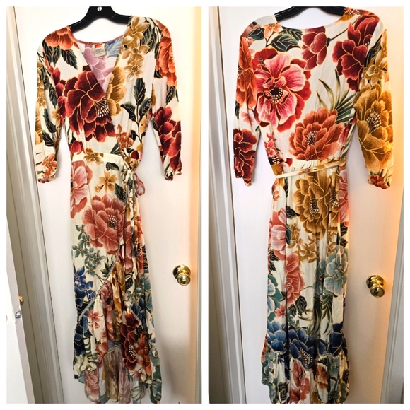 Farm Rio Floral Wrap Maxidress - Picture 6 of 6